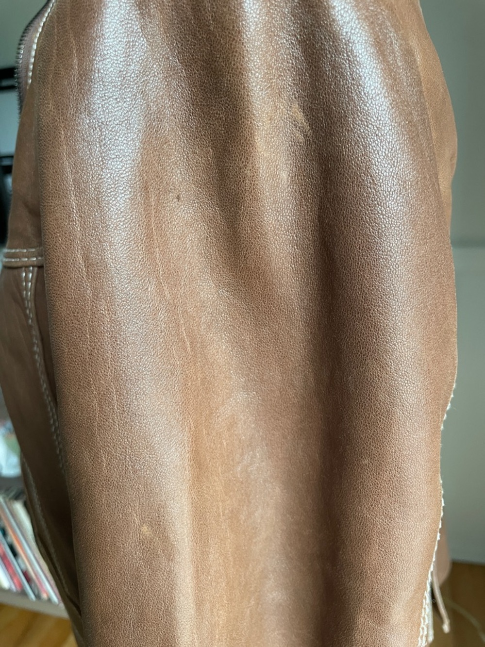 Marc New York Chestnut Brown soft Leather Zip Jacket - Picture 11 of 13
